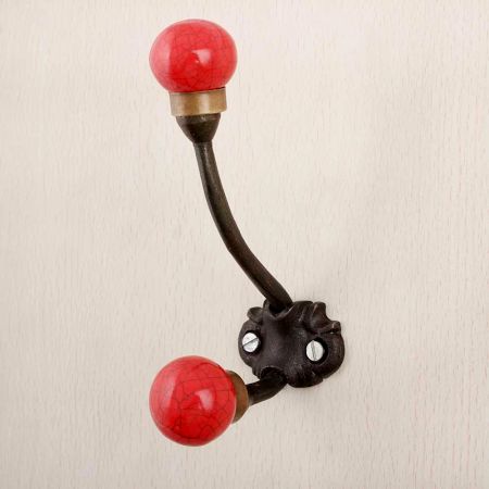 Solid Red Crackle Iron Hooks-EHG-85